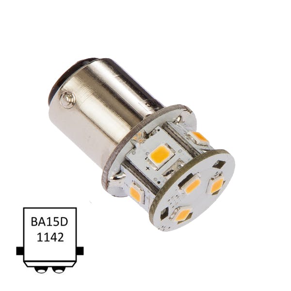 LED Ba15D 1.0W varmvit