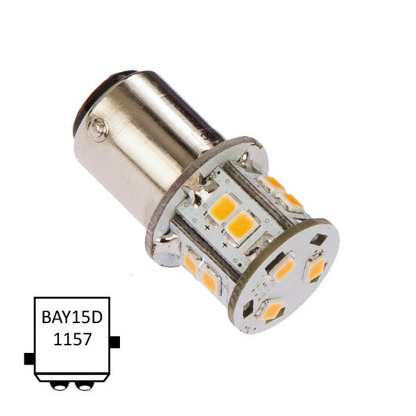 LED BaY15D Navigation 1.8W kallvit
